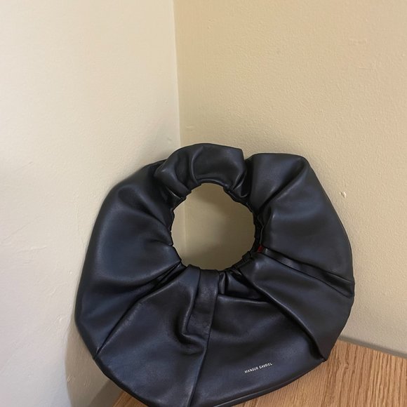 Mansur Gavriel Mini Scrunchie Bag in Black/Flamma - Picture 2 of 4